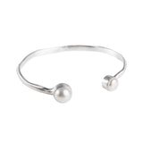 Fairley Double Pearl Cuff in Silver