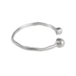 Fairley Double Pearl Cuff in Silver - detail view