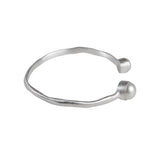 Fairley Double Pearl Cuff in Silver - detail view