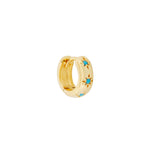 Fairley Turquoise Starburst Huggies - side view