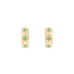 Fairley Turquoise Starburst Huggies - detail view