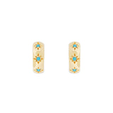 Fairley Turquoise Starburst Huggies - detail view