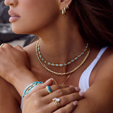 Fairley Turquoise Starburst Huggies - close up