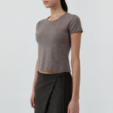 St Agni Fine Merino Wool Baby Tee in Vapor