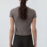 St Agni Fine Merino Wool Baby Tee in Vapor