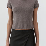 St Agni Fine Merino Wool Baby Tee in Vapor