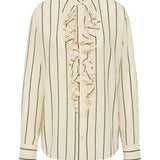 Maggie Marilyn For The Frill Of It Shirt in Marshmallow & Olive Stripe