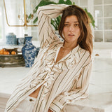 Maggie Marilyn For The Frill Of It Shirt in Marshmallow & Olive Stripe