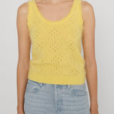 Frame The Cashmere Airy Tank in Marigold - side view
