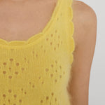Frame The Cashmere Airy Tank in Marigold - styled look