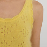 Frame The Cashmere Airy Tank in Marigold - styled look