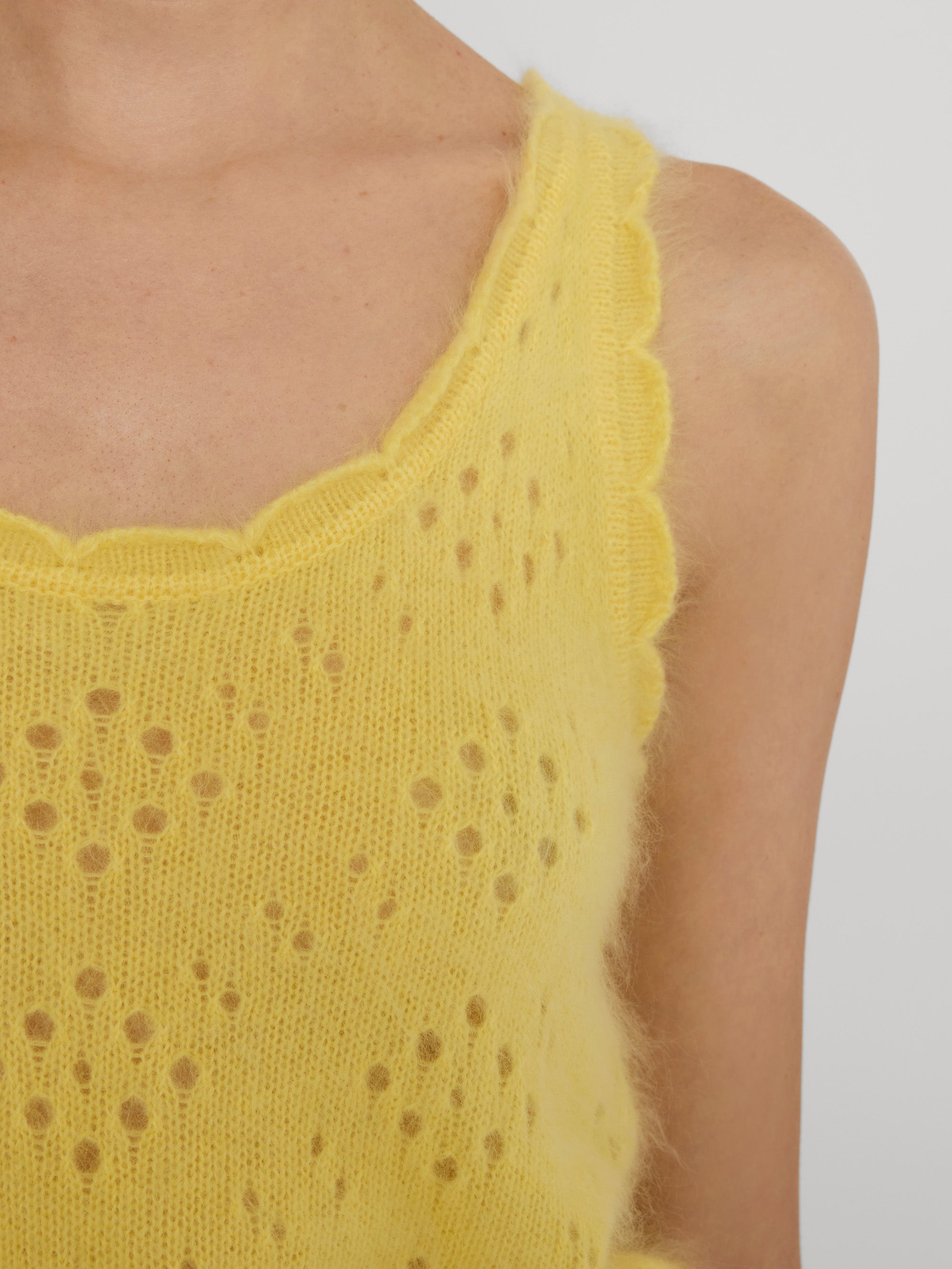 Frame The Cashmere Airy Tank in Marigold - styled look