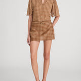 Frame The Flutter Shirt in Taupe Multi Plaid