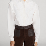 Frame The Poplin Equestrian Shirt in White - side view