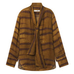 Frame The Silk Oversized Tie Shirt in Light Tiger Multi
