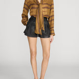 Frame The Silk Oversized Tie Shirt in Light Tiger Multi - side view