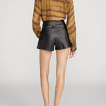 Frame The Silk Oversized Tie Shirt in Light Tiger Multi - close up
