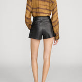 Frame The Silk Oversized Tie Shirt in Light Tiger Multi - close up