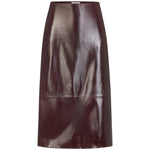 Frame The Veda Leather Skirt in Currant