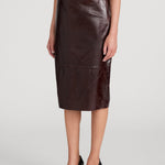 Frame The Veda Leather Skirt in Currant - outfit inspiration