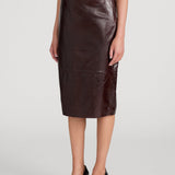 Frame The Veda Leather Skirt in Currant - outfit inspiration