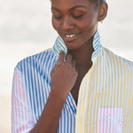 Frank and Eileen Eileen Relaxed Shirt in Colourblock Stripe
