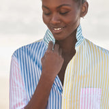 Frank and Eileen Eileen Relaxed Shirt in Colourblock Stripe