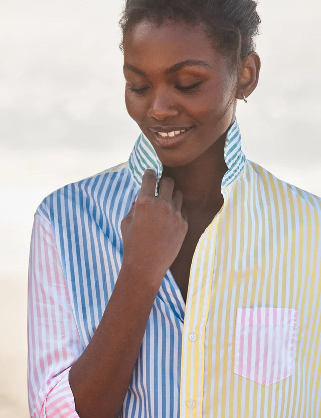 Frank and Eileen Eileen Relaxed Shirt in Colourblock Stripe