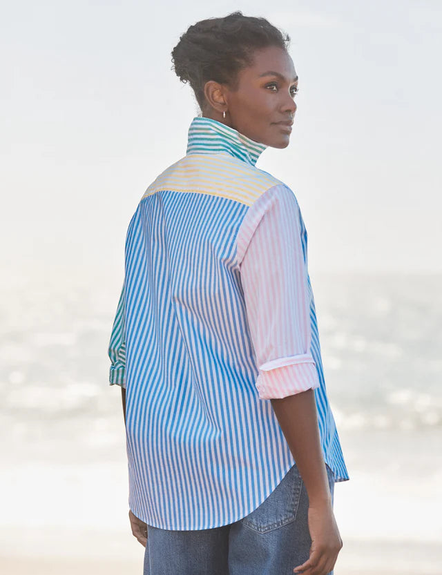 Frank and Eileen Eileen Relaxed Shirt in Colourblock Stripe