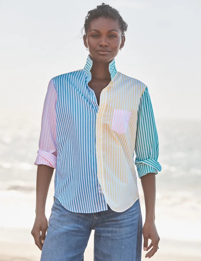 Frank and Eileen Eileen Relaxed Shirt in Colourblock Stripe