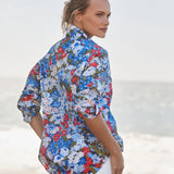 Frank and Eileen Eileen Relaxed Shirt in Floral Blue Red Green