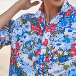 Frank and Eileen Eileen Relaxed Shirt in Floral Blue Red Green