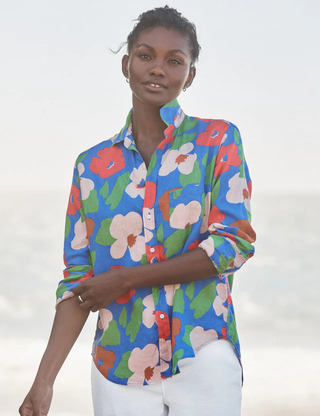 Frank and Eileen Eileen Relaxed Shirt in Floral Blue Red Green