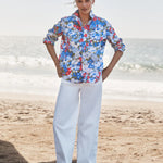 Frank and Eileen Eileen Relaxed Shirt in Floral Blue Red Green