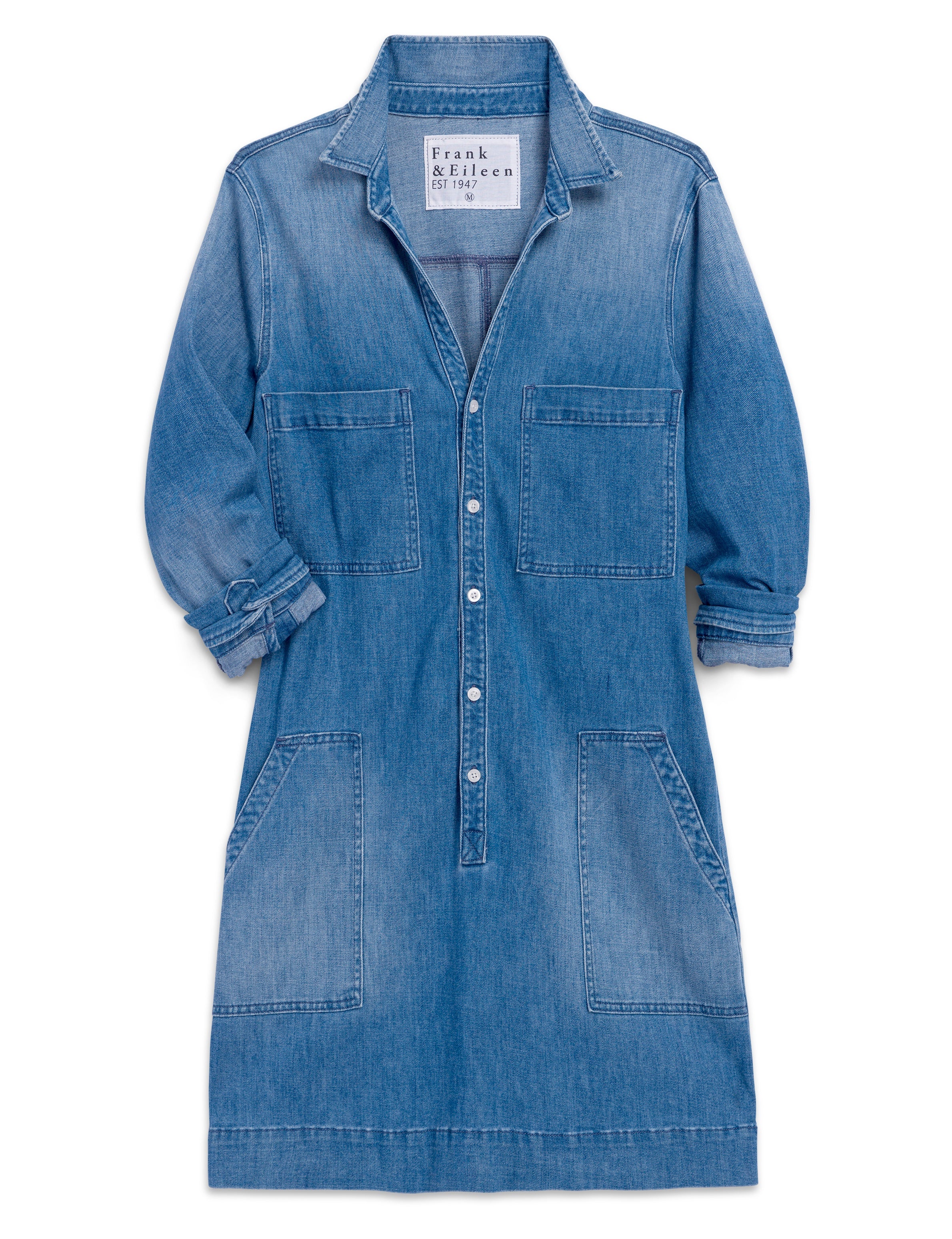 Frank & Eileen Ireland Dress in Blue with Light Wash