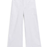 Frank & Eileen Limerick Crop Wide Leg Carpenter Pant in White