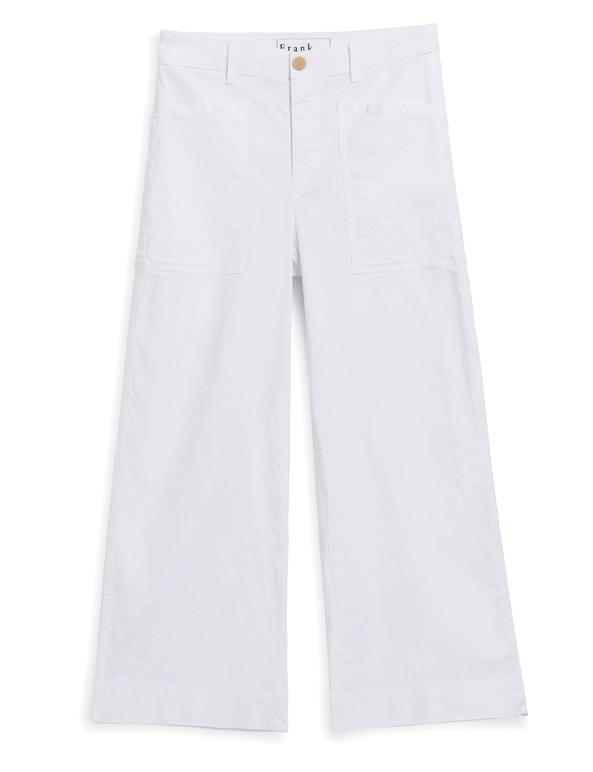 Frank & Eileen Limerick Crop Wide Leg Carpenter Pant in White