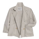 Frank and Eileen Mini Belfast Cropped Linen Peacoat in Cement