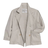 Frank and Eileen Mini Belfast Cropped Linen Peacoat in Cement