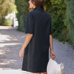 Frank & Eileen Mini Emma Henley Short Sleeve Dress in British Royal Navy - detail view