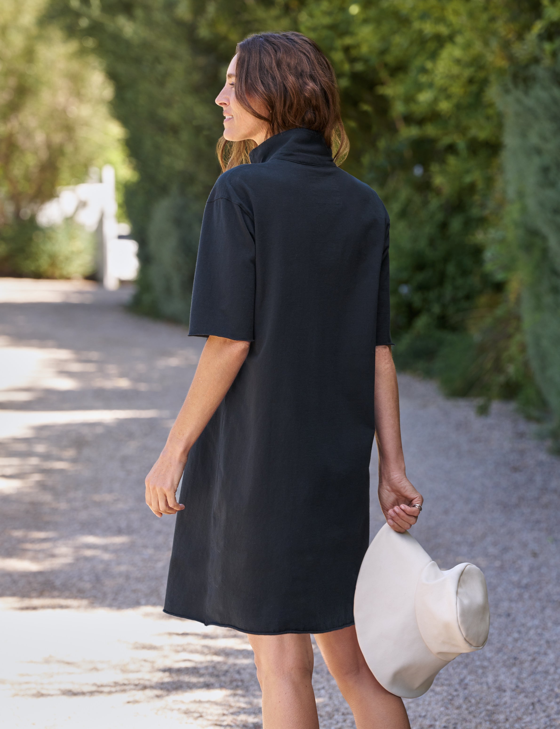 Frank & Eileen Mini Emma Henley Short Sleeve Dress in British Royal Navy - detail view