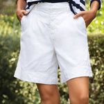 Frank & Eileen Waterford 7.5" Golf Short in White - side view
