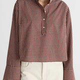 Friends With Frank The Freya Shirt in Plum Check