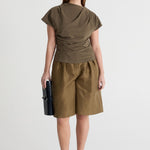 Friends With Frank The Phoebe Top in Khaki - side view