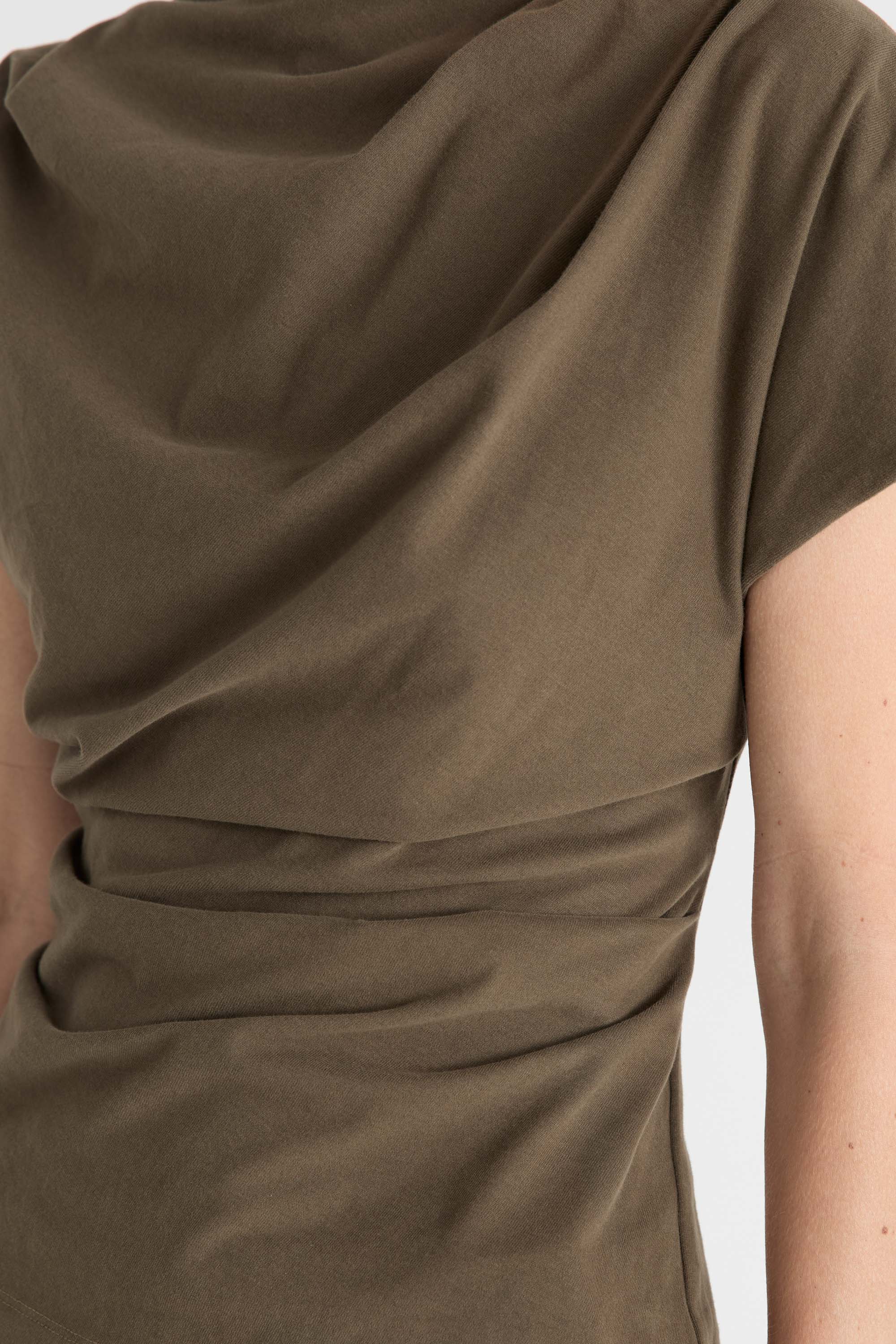 Friends With Frank The Phoebe Top in Khaki - close up
