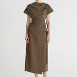 Friends With Frank The Phoebe Top in Khaki - detail view