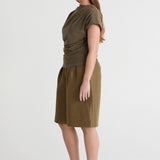 Friends With Frank The Phoebe Top in Khaki - styled look
