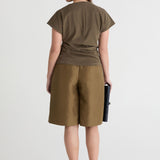Friends With Frank The Phoebe Top in Khaki - close up