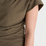 Friends With Frank The Phoebe Top in Khaki - close up