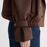Friends With Frank The Penelope Cropped Trench in Chocolate